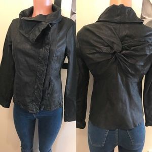 ALL SAINTS| Black leather motorcycle jacket| S